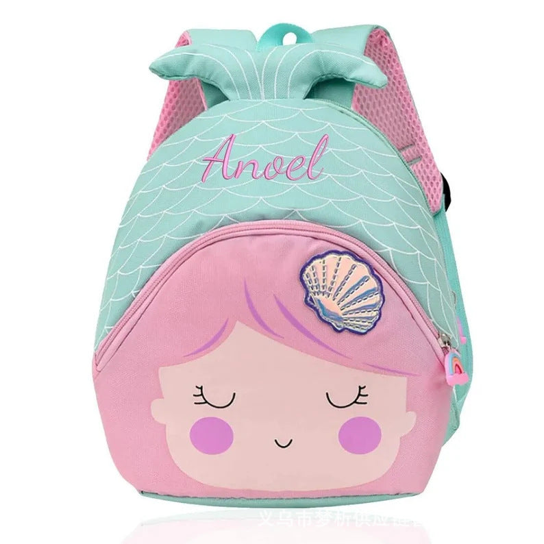 Kids Nylon Cartoon Animal Backpack – Embroidered, Lightweight, 4 Colours