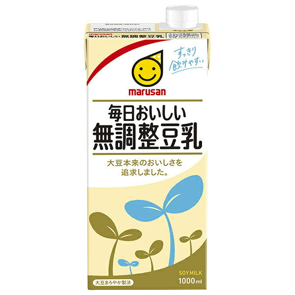 Marusanai Everyday Delicious Unsweetened Soy Milk, 1000 ml Carton x 6 [Ships from Japan]