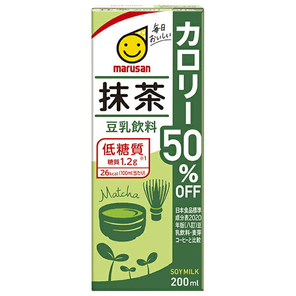 Marusan Ai Soy Milk Beverage Matcha 50% off calories 200ml paper pack x 24 pieces [shipped in Japan]