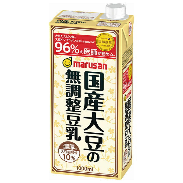 Marusanai Rich 10% Japanese Soybean Unsweetened Soy Milk 1000ml Paper Pack x 6 Bottles