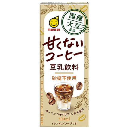 Marusanai Japanese soy milk drink made with domestic soybeans, unsweetened coffee, 200ml paper pack x 24 bottles 