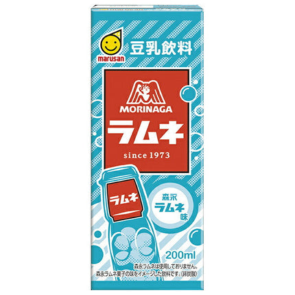 Boisson au lait de soja Marusanai saveur Morinaga Ramune, 200 ml, paquet de 24 bouteilles 