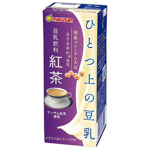 Marusanai Soy Milk, Soy Milk Drink, Black Tea, 200ml Paper Pack x 24 Bottles 