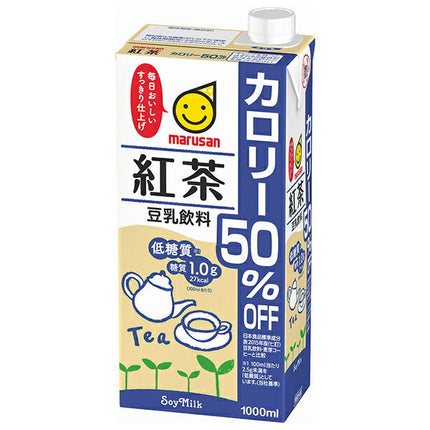 Marusanai soy milk drink, black tea, 50% less calories, 1000ml paper pack x 6 bottles