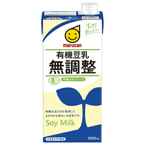 Marusan Ai Organic Soy Milk, Unadjusted, 1000ml paper pack x 6 bottles [Shipped in Japan]