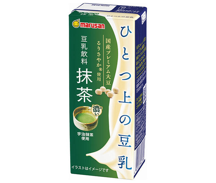 Marusanai Soy Milk, Matcha, 200ml paper pack x 24 bottles 