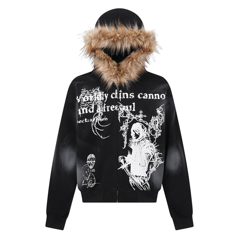 Men's High Street Hoodie Coat - Loose Fit Cardigan Jacket