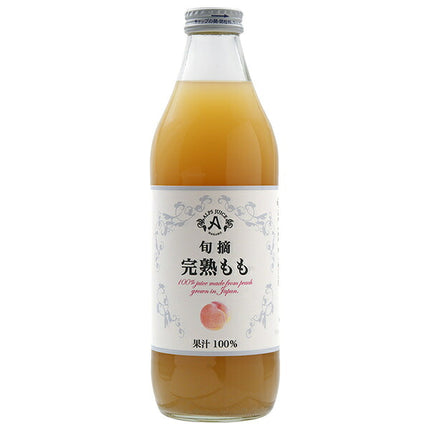 Alps Shun-Tsumi Fully Ripened Peach Juice 1L Bottles x 12 [Ships from Japan]