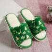 Christmas Plush Open Toe Furr Slippers for Women