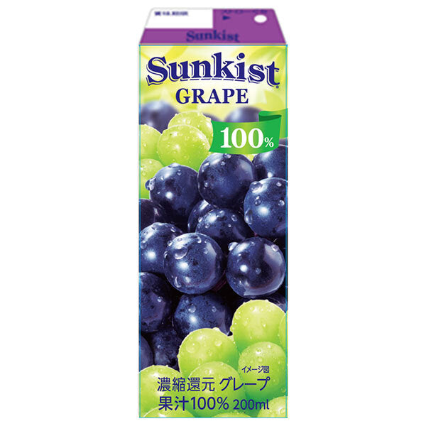Morinaga Milk Sunkist 100% Grape 200ml paper pack x 24 bottles [shipped in Japan]