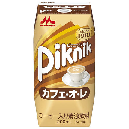 Morinaga Milk Picnic Cafe au lait (Prisma container) 200ml paper pack x 24 bottles [shipped in Japan]