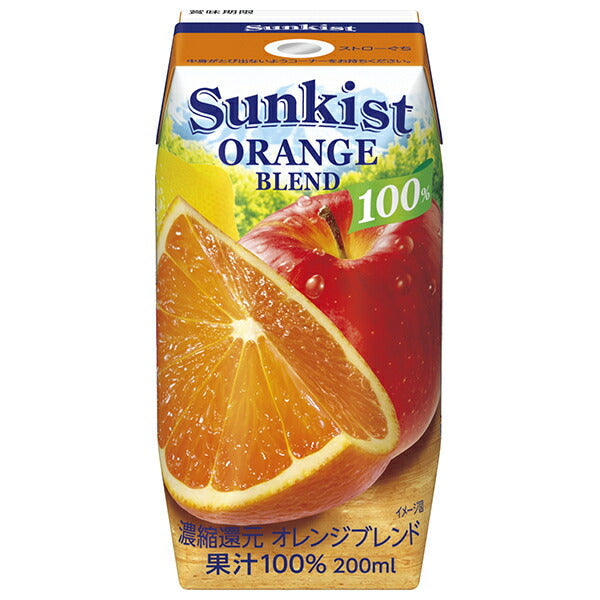 Morinaga Milk Industry Sunkist 100% Orange Blend (Prisma Container) 200ml Paper Pack x 24 