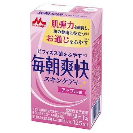 Morinaga Milk Every Morning Refreshing Skin Care + Apple Flavor 125ml paper pack x 24 pieces [Shipped in Japan]