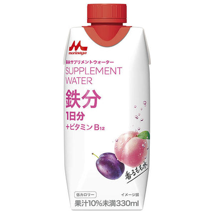 Morinaga Milk Supplement Water Iron Fragrant Peach Water 330ml paper pack x 12 bottles [Shipped in Japan]
