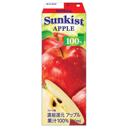Morinaga Milk Sunkist 100% Apple 200ml paper pack x 24 bottles [shipped in Japan]