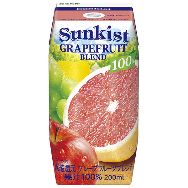 Morinaga Milk Sunkist 100% Grapefruit Blend 200ml paper pack x 24 bottles [shipped in Japan]