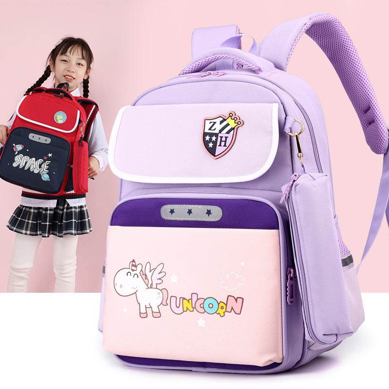 Primary School Large Capacity Spine Supportive Canvas Backpack for school