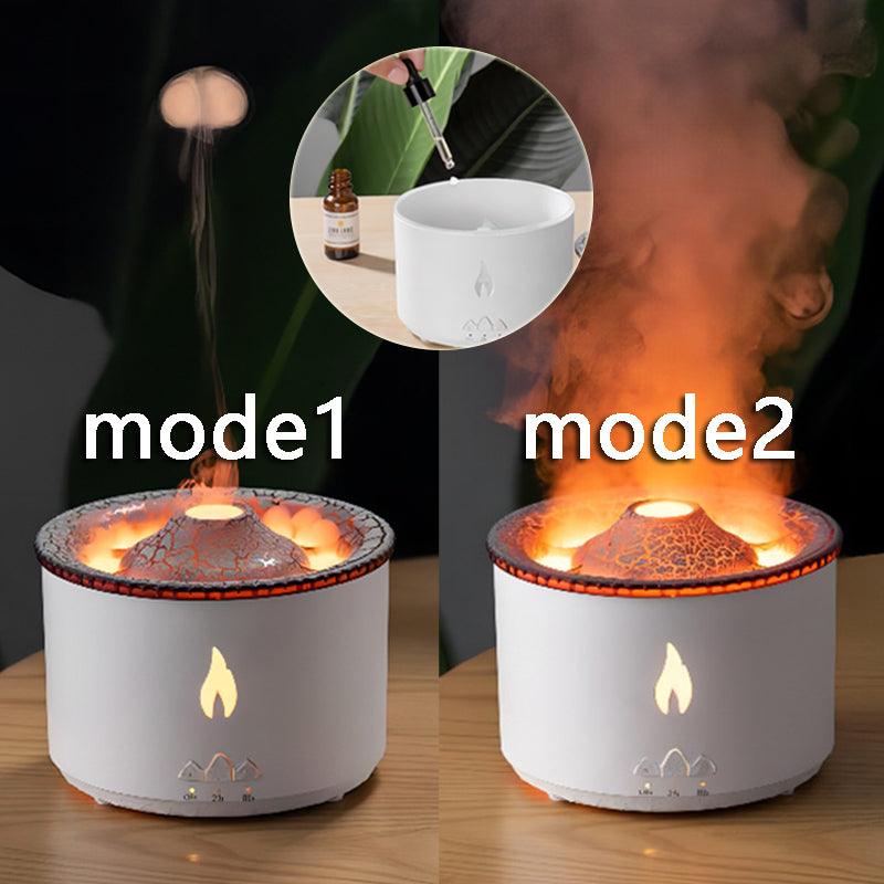 Volcano Aromatherapy Humidifier Diffuser with Flame and Jellyfish Effect