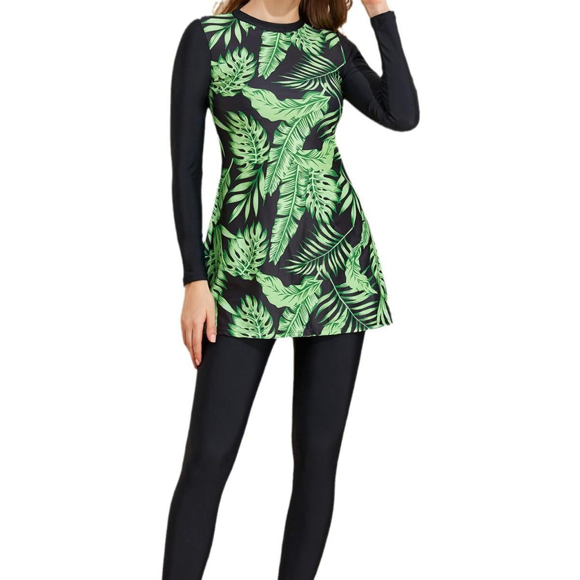 Muslim Women's Long-sleeved Trousers Two-piece Swimsuit