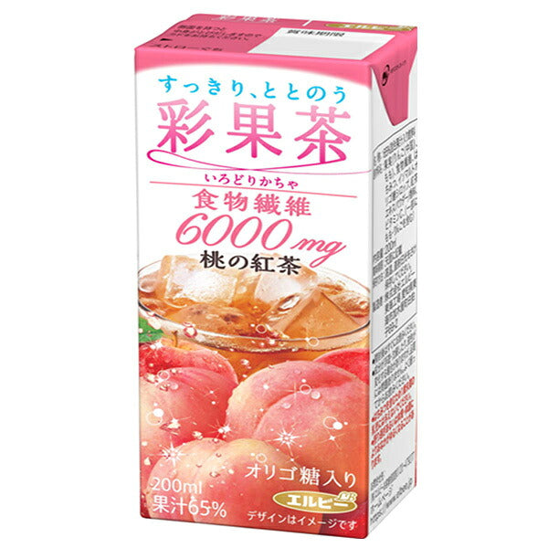 エルビー 彩果茶 いろどりかちゃ 桃の紅茶 200ml紙パック×24本入【日本出荷】