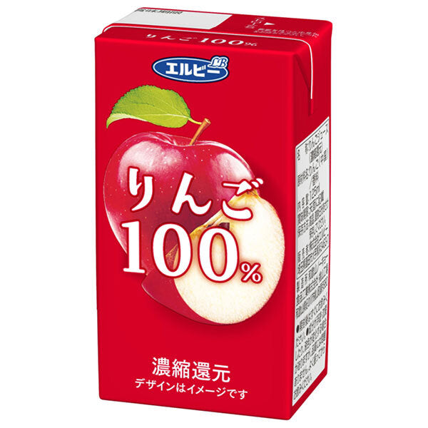 Elbee Apple 100% 125ml paper pack x 24 bottles [shipped in Japan]
