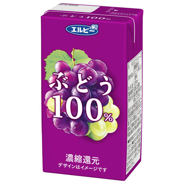Elvie Grape 100% 125ml paper pack x 24 bottles [shipped in Japan]