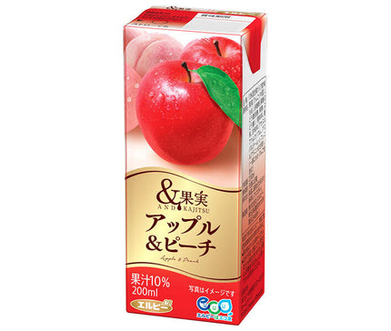 LB & Fruit Apple & Peach 200ml paper pack x 24 bottles 