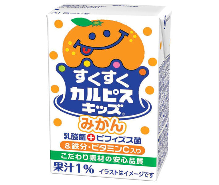 [11/25~ 10% off all products!!] LB Sukusuku Calpis Kids Mandarin Orange 125ml paper pack x 24 bottles