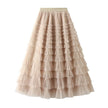 Cake Skirt Women's White Gauze long Layered tulle Skirt
