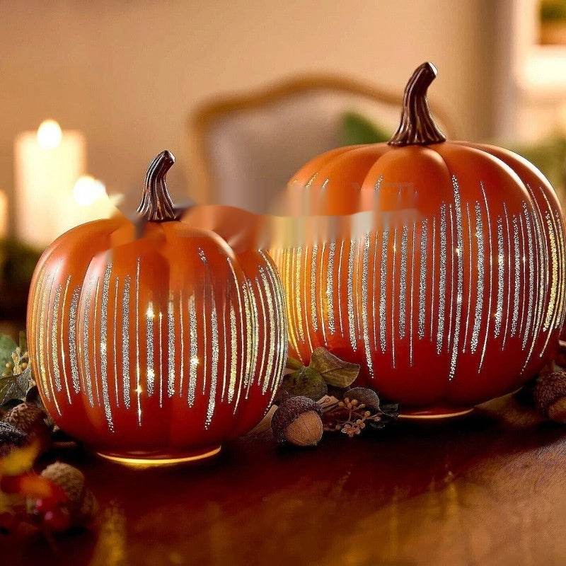 Starry Night Glass Halloween Pumpkin Decoration