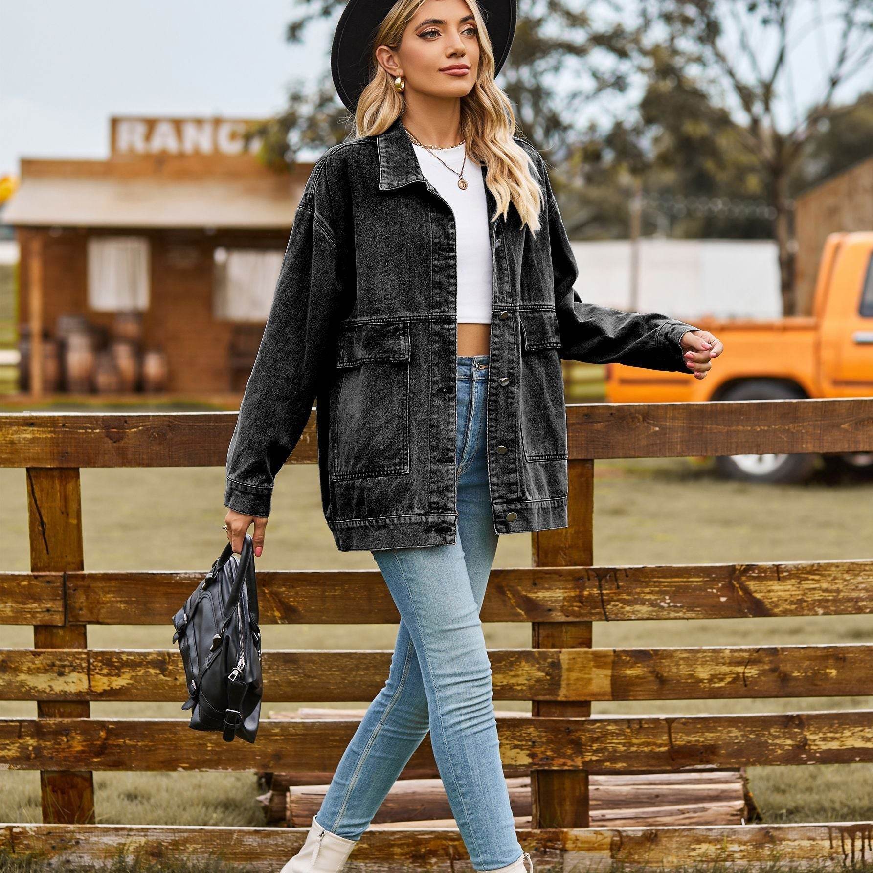 Casual Jean Jacket – Street Fashion Loose Fit Denim