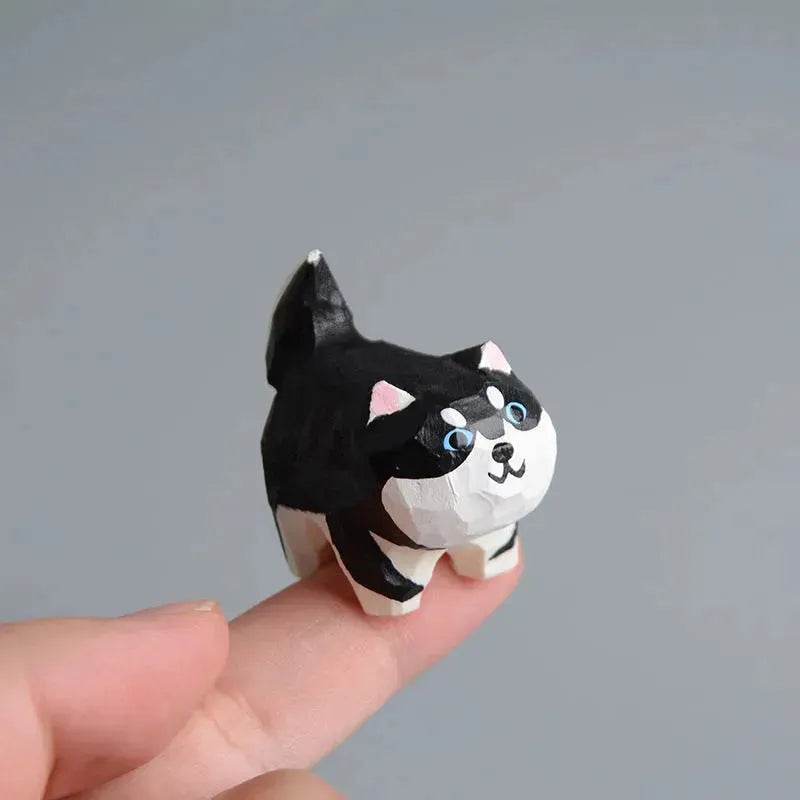 Creative Decorative Hand carved wooden Cat Trinkets Ornaments