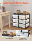 Clear Plastic Storage Drawers, 2-Pack, 6 Drawers Total, Transparent, for Closet, Office, Craft Room