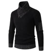 coofandy turtleneck - Independent Station Casual Slim Knit Pullover Long-sleeved Scarf Collar Sweater Men's