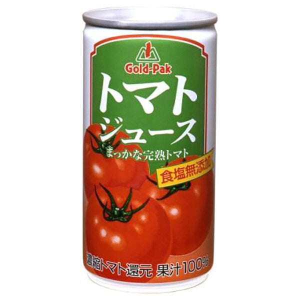 ゴールドパック トマトジュース 無塩(濃縮トマト還元) 190g缶×30本入【日本出荷】