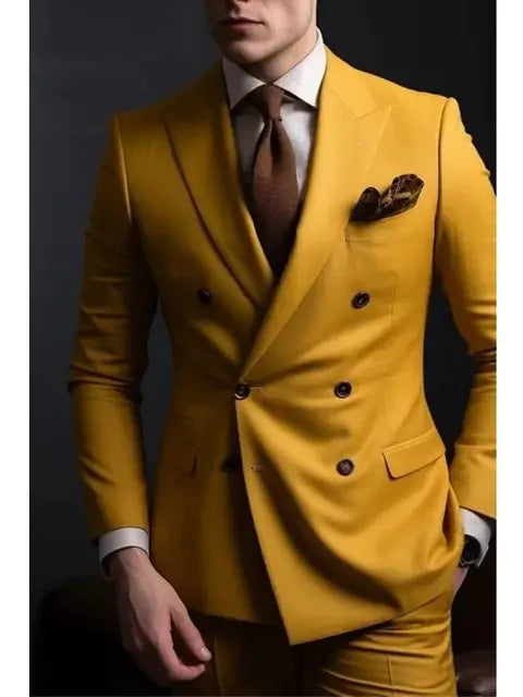 Men's British Slim Fit 2-Piece Suit Set – 17 Colors, Banquet & Wedding Formal Wear | Canada & USA (XS–5XL)
