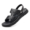 Men’s Premium Leather Cross-Strap Sandals – Breathable Open-Toe Casual Comfort Shoes