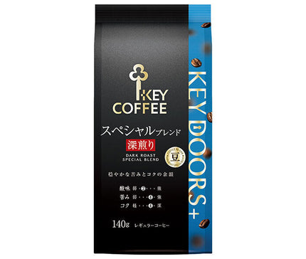 キーコーヒー VP(真空パック) KEY DOORS+ スペシャルブレンド 深煎り(豆) 140g×6袋入