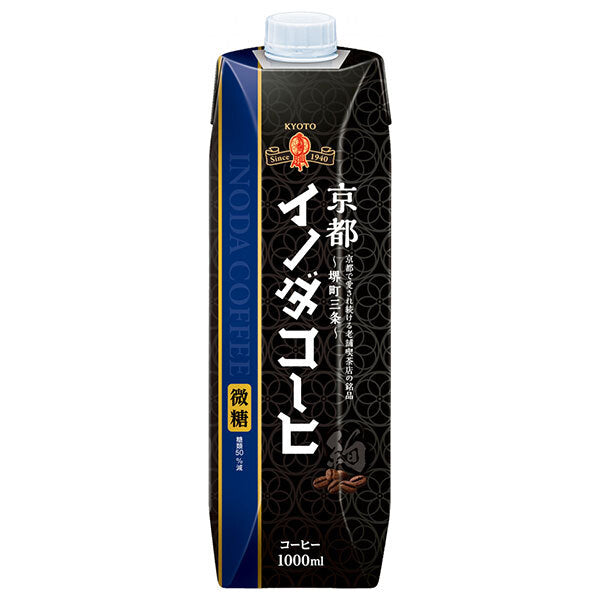キーコーヒー 京都イノダコーヒ リキッドコーヒー微糖 1L紙パック×6本入【日本出荷】