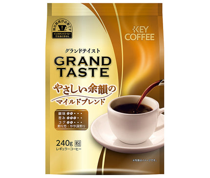 Key Coffee Grand Taste, Mild Blend with a Gentle Aftertaste (Powder) 240g x 6 Bags 