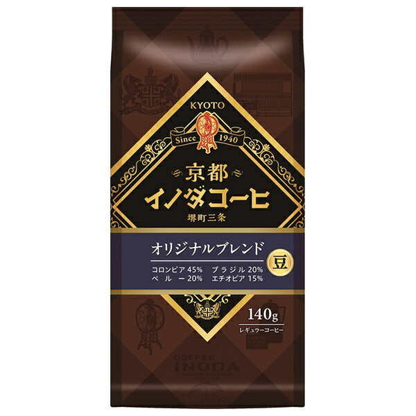 キーコーヒー 京都イノダコーヒ オリジナルブレンド(豆) 140g×6袋入【日本出荷】