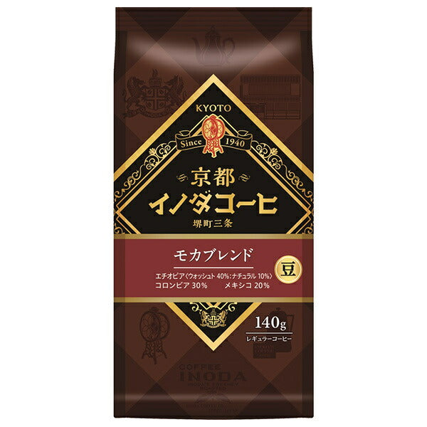 キーコーヒー 京都イノダコーヒ モカブレンド 豆 140g×6袋入【日本出荷】