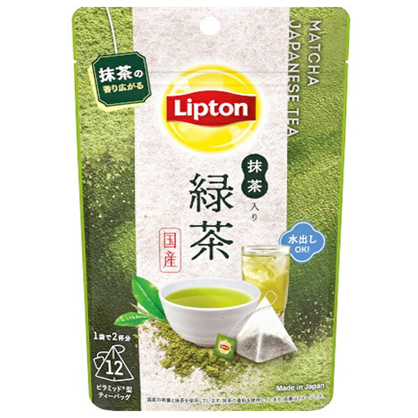 キーコーヒー リプトン 抹茶入り緑茶 ティーバッグ 12P×6個入【日本出荷】