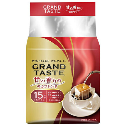 キーコーヒー ドリップバッグ グランドテイスト 甘い香りのモカブレンド (6g×15P)×6袋入【日本出荷】