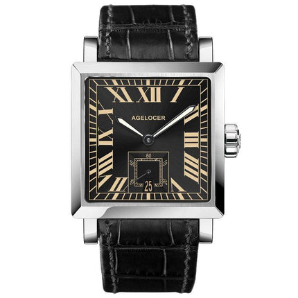 Men's Leather Watch Automatic Mechanical Waterproof Dress Watch