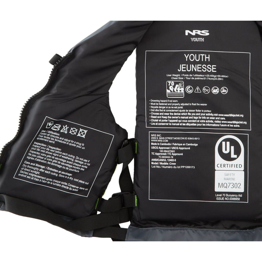 NRS Crew Youth PFD's UL & ULC Approved