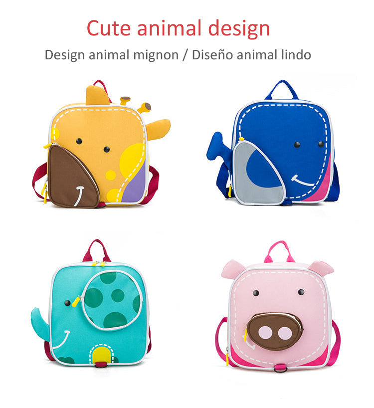 Cute Animal Mini Backpack for Kids – Canvas Shoulder Bag (Baby Elephant, Fawn, Pigle, Whale)