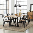 Ensemble de 2 Chaises Sita en acier noir et siège en bois de manguier
