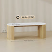 Cameron Modern Faux-Marble Coffee Table-Natural Wood
