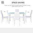 Zaya 5-Piece Rectangular Glass Dining Set for Small Spaces-White
